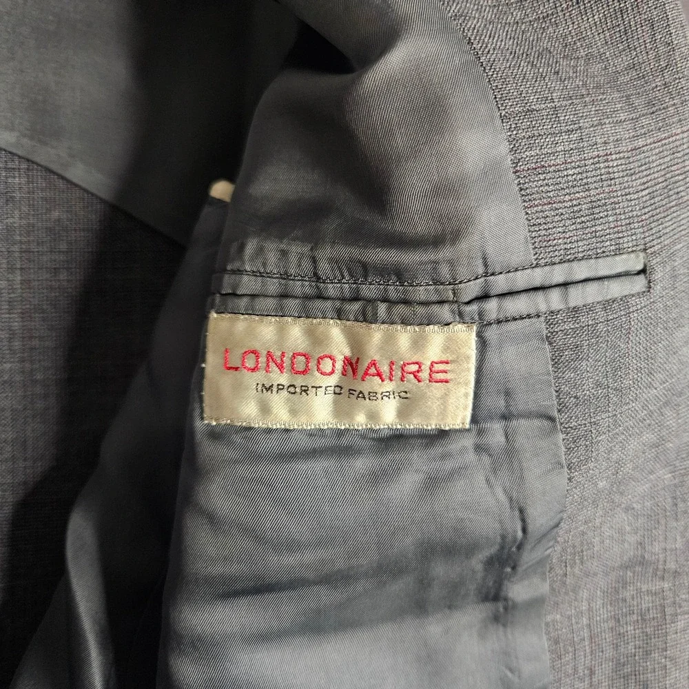 Vtg Hickey Freeman Mens Gray Glen Plaid Suit George J Good Berkeley Wool 42R 32W